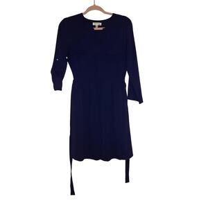 Monteau Navy Blue Mini Dress With Pockets And A Belt Size Medium